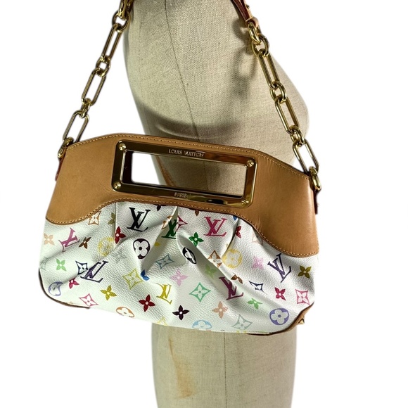 Genuine LOUIS VUITTON Judy PM Monogram White Multicolore Chain Shoulder Bag - Picture 15 of 16